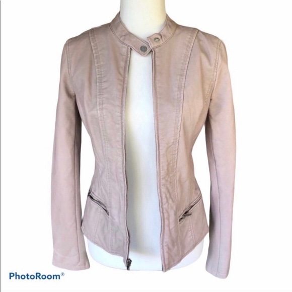 Express Blush Faux Leather Jacket XS - Picture 1 of 9
